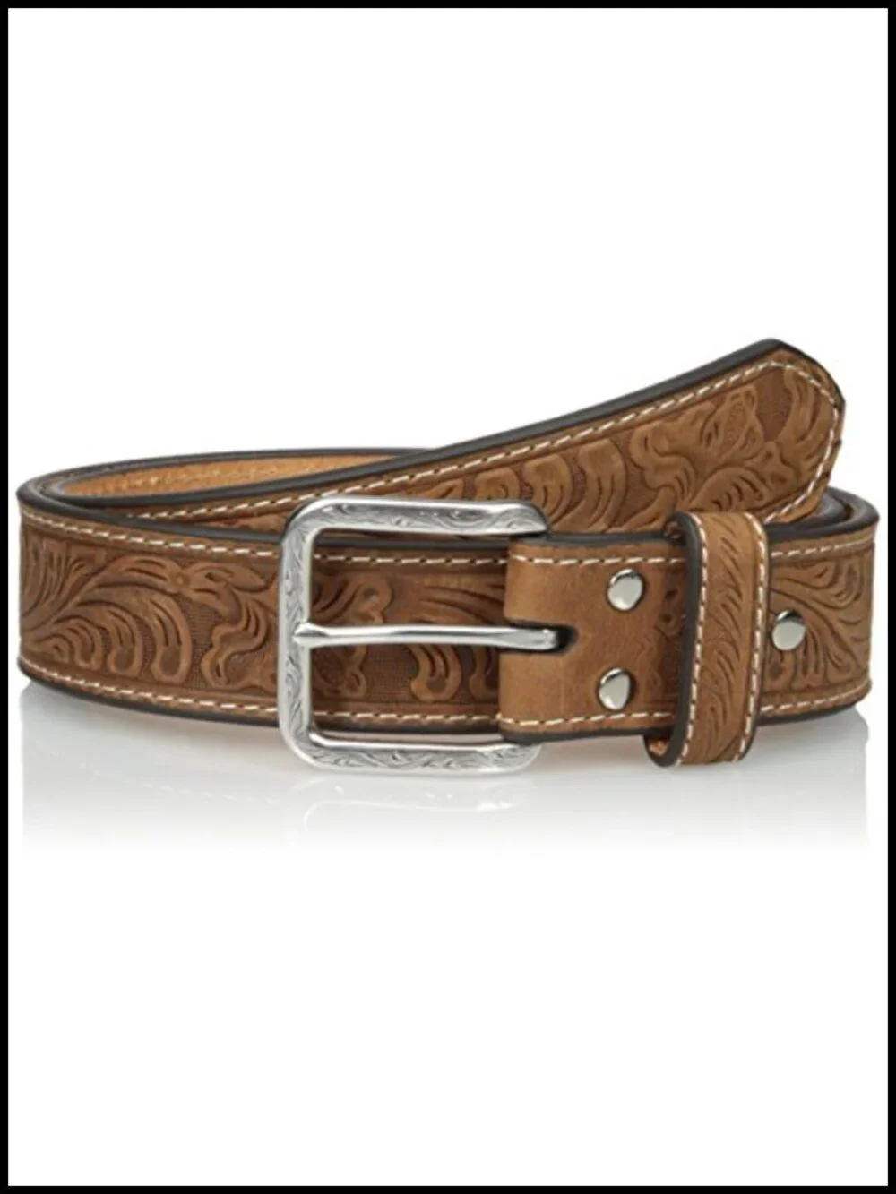 Western Leather Belt with Removable Buckle | Men's